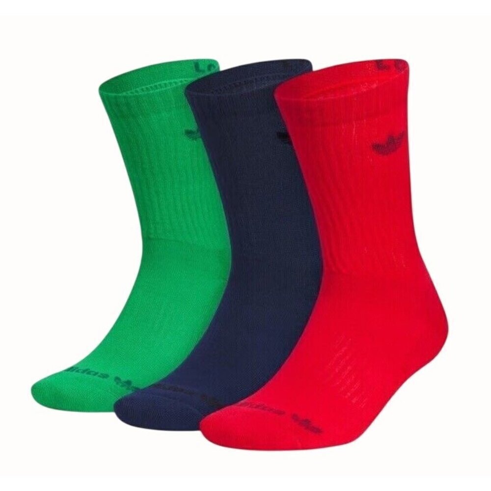 Adidas Originals Trefoil Socks Mens 3 Pair Large High Quarter Bright Multicolor